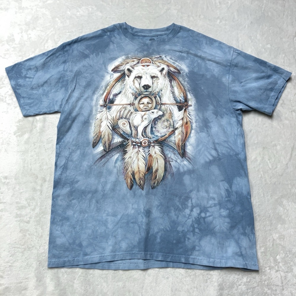 The Mountain‎ Spirit Polar Bear Dreamcatcher T-Shirt Mens XL Naure Y2K Tie Dye